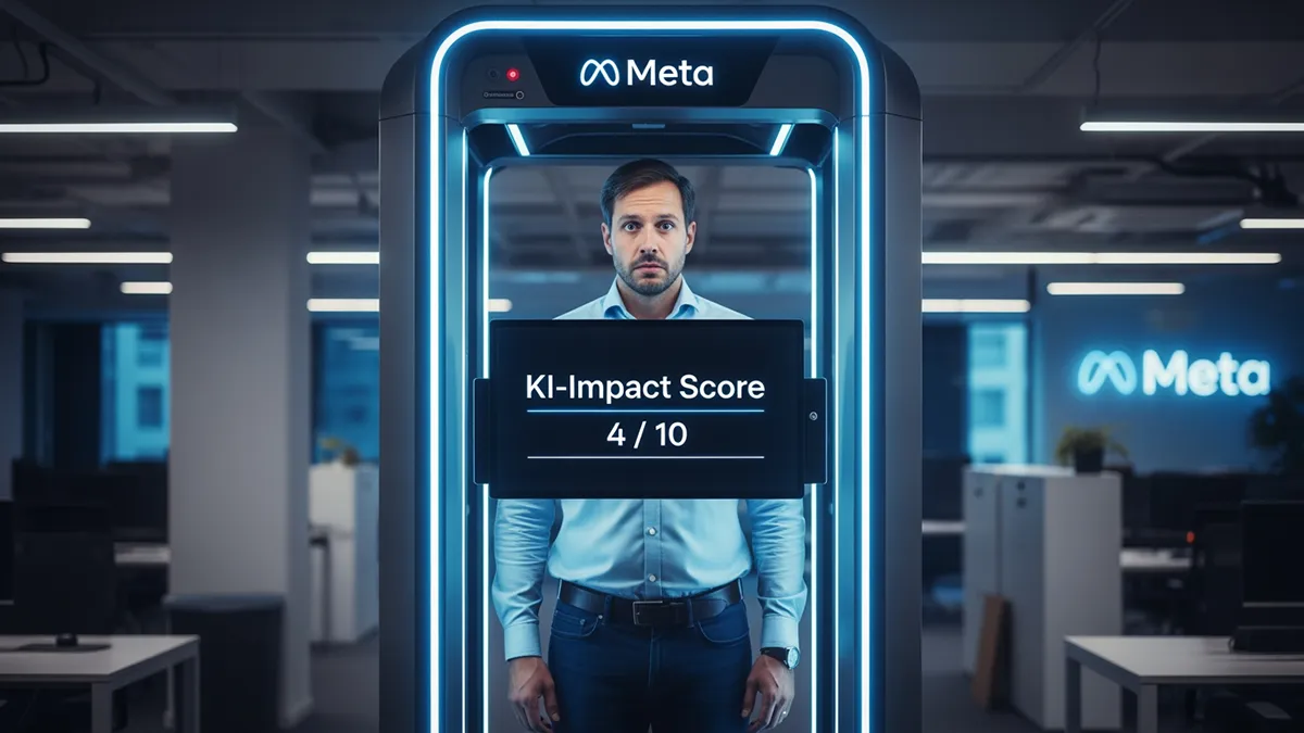 Ein Meta Mitarbeiter wird KI bewertet im Scanner